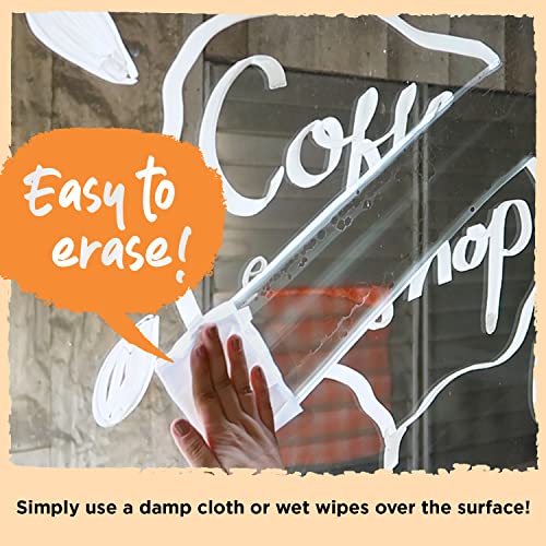 8 Washable Window Markers for Cars - 15mm Jumbo, 3 in 1 Nib, 28g Ink - Liquid Chalk Markers for Chalkboard, Blackboard, Glass, Bistro, Auto, Menu Chalkola