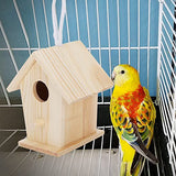 Wooden Birdhouses, 4Pcs Mini Hanging Birds Nests Ornaments Kids DIY Painting Crafts Set, Unfinished Wood Bird House for Outdoor Garden Balcony Hapivida