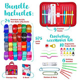 J MARK Crochet Kit for Beginners Adults -1320 Yards Crochet Set for Beginners, Crochet Starter Kit J MARK