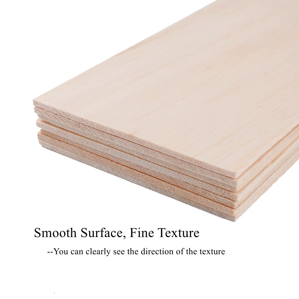 10 Pack Unfinished Wood Sheets,Balsa Wood Thin Wood Board for House  Aircraft