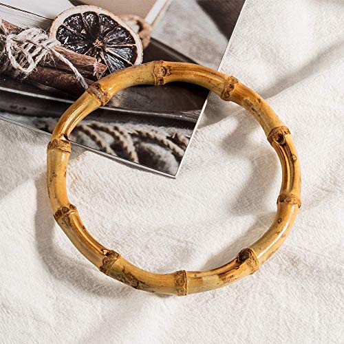 CHGCRAFT 4pcs Round Wood Bag Handle Imitation Bamboo Bag Handles Replacement for Handcrafted Handbag CHGCRAFT