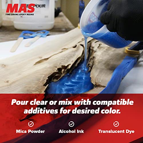 MAS Epoxies Deep Pour Epoxy Resin Kit - Crystal Clear, Slow Curing Epoxy Resin for Casting, River Tables, Encapsulating, Live Edge Slabs, Molds, MAS