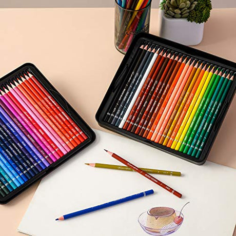 48 Premium Colored Pencils for Adult Coloring,Artist Soft Series Lead Cores with Vibrant Colors,Professional Oil Based Colored Pencils,Coloring RAAM REFINED