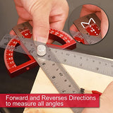 P.I.T. Angle Protractor Square 12 Inch, Adjustable Construction Protractors for Carpenters & Woodworking Hobbyists with 0-180 Degrees Measuring P.I.T.