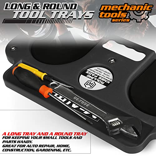 M-AUTO Rolling Knee Creeper Durable Knee Pads with Full 360 Degree Turn Casters and Tool Tray, Garage Kneeling Pads on Swivel Castors for Home M-AUTO