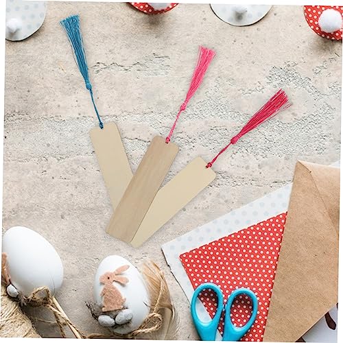 FUNOMOCYA 1 Set Wooden Bookmark Unfinished Blank Bookmark Unfinished Wooden Book Markers DIY Wood Blank Bookmark DIY Bookmark Crafts Wooden Craft FUNOMOCYA