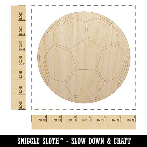 Soccer Ball Unfinished Wood Shape Piece Cutout for DIY Craft Projects - 1/8 Inch Thick - 6.25 Inch Size Sniggle Sloth