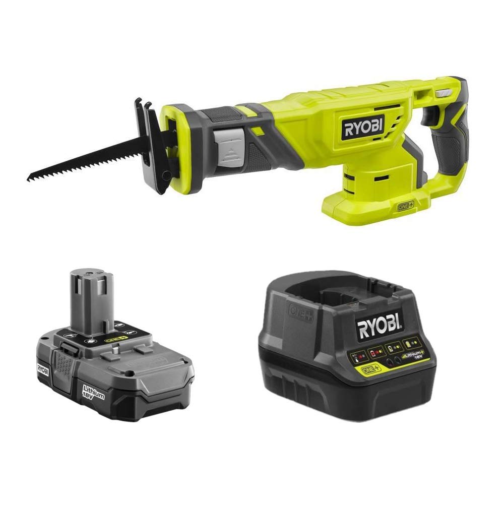 RYOBI 18-Volt Cordless Reciprocating Saw Kit with Battery and Charger (No Retail Packaging, Bulk Packaged) - WoodArtSupply