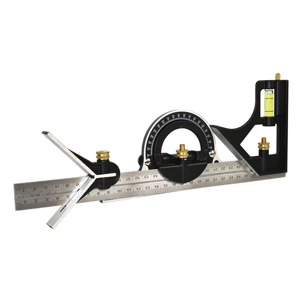 Big Horn 19571 12 Inch Combination Square Set Includes Protractor BIG HORN