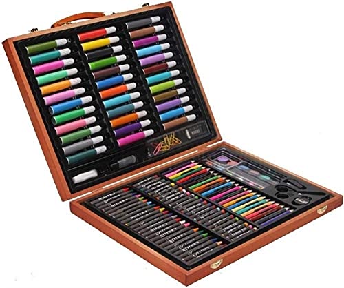 SMSOM 150 Piece Art Supplies, Deluxe Wooden Art Set Painting Supplies with Watercolor Pens, Oil Pastels, Colored Pencils, Crayons, Watercolor Cakes, - WoodArtSupply