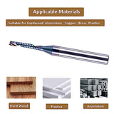 SpeTool Carbide O Flute Spiral Router Bit 1/8 Inch Cutting Diameter 1/4 Inch Shank with Coating Acrylic Non-Ferrous Metal CNC Milling Cutter SpeTool