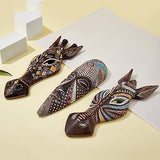 OTARTU African Mask Wall Sculpture Hand Carved African Tribal Wall Mask Art OTARTU