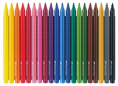 Faber-Castell Grip Color Markers - 20 Washable Fineline Markers Faber-Castell
