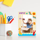 Whaline 16Pcs Picture Frame Painting Craft Kit with Painting Pens Diamond Stickers Pom Poms Frame Display Wooden DIY Photo Frames for Wall Tabletop Whaline