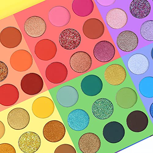 UCANBE 54 Colors Splashy Candies Eyeshadow Palette, Highly Pigmented Matte Shimmer Soft Creamy Glitter Rainbow Bright Powder Eye Shadow Blendable UCANBE