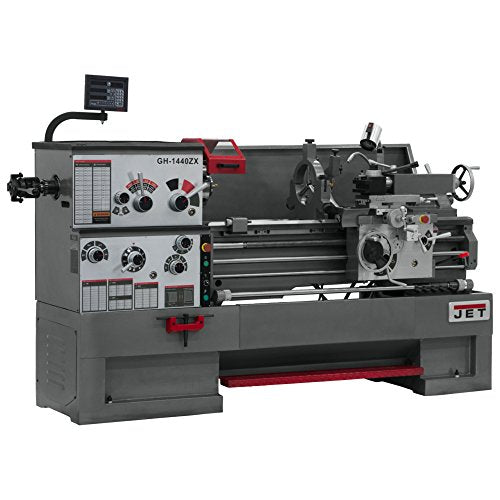 JET GH-1440ZX, 14" x 40" Geared Head Metal Lathe, Taper Attachment, Collet Closer, Newall DP700 DRO (321498) - WoodArtSupply