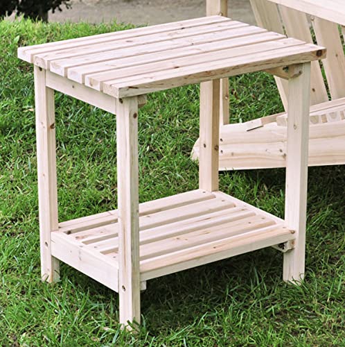 Shine Company 4104N Providence Rectangular Adirondack Outdoor Side Table – Natural Shine Company