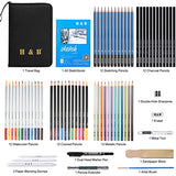 H & B 72-Piece Professional Art Pencil Supply Set, Sketchbook Sketch Kit, Watercolor, Graphite, Metal, Charcoal Pencil Artist Beginner Adult Teen H & B