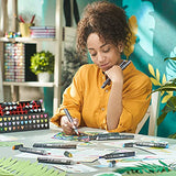 ARTEZA Alcohol Brush Markers, Set of 36 Colors, EverBlend Tropical Tones, Medium Chisel and Brush Nib, Dual Tip Markers for Drawing and Sketching ARTEZA
