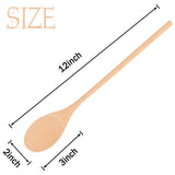 HANSGO Long Handle Wooden Cooking Mixing Oval Spoons, 6PCS 12 Inch Long Wooden Spoons Wooden Tasting Spoons Large Cooking Spoons HANSGO