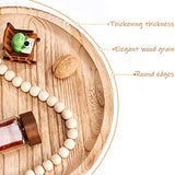 Yangbaga 11.8In Wooden Decorative Serving Tray - Round Wooden Craft Trays,DIY Centerpiece Candle Holder Trays for Kitchen Countertop Crafts Art Home Yangbaga