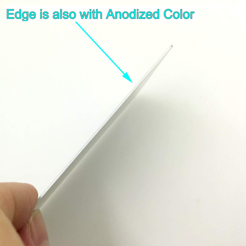 ebamaz Metal Business Cards Anodized Aluminum Plaque Plate 86X54X0.8mm (Silver,Blank,10PCS) ebamaz