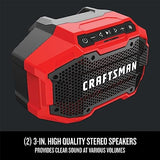 CRAFTSMAN V20 Wireless Portable Bluetooth Speaker, Tool Only (CMCR001B), Red Craftsman