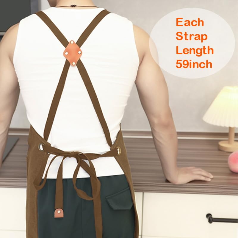 Yxiang Woodworking Apron for Men,Work Apron with 11 Tool Pockets Heavy Duty Waxed Canvas Workshop Tool Aprons Yxiang