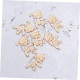 TEHAUX 40 pcs Wood Cutouts for Crafts Christmas Desktop Decor Unfinished Wood Monkey Cutout Shapes Xmas Table centerpieces Christmas Figurine TEHAUX