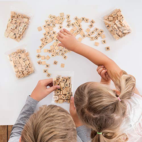 Magicfly 1000 Pcs Scrabble Tiles, Wooden Letter Tiles, A-Z Capital Letters for Crafts, Spelling,Scrabble Crossword Game Magicfly