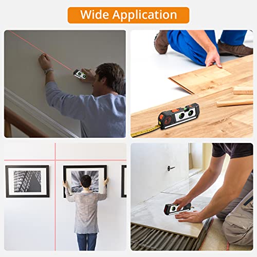 Neoteck Laser Line Level (Class 2 Laser, Power Output<1mW) with 3m/9.8ft Measure Tape Ruler Leveling Bubble Horizontal Vertical Cross Line Laser Tool Neoteck