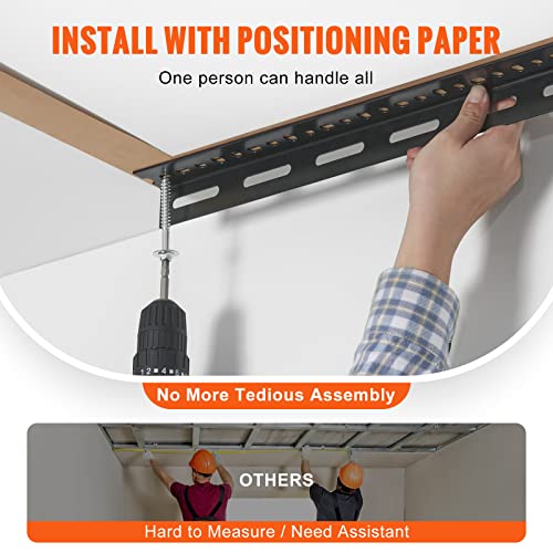 VEVOR Overhead Garage Storage Rack, 4x8 Garage Ceiling Storage Racks, Heavy Duty Adjustable Cold Rolled Steel Racks for Garage Storage, Organization, VEVOR