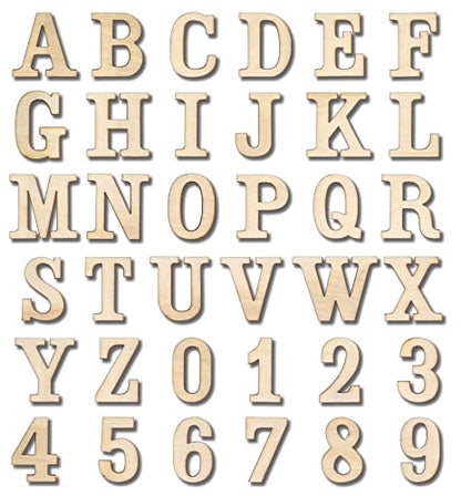 306 Pieces 1-1/4 Inch(1.25") Small Unfinished Wooden Letters and Wooden Numbers Decorative Font Alphabet Letters for Scrapbooking DIY Crafts Homemade
