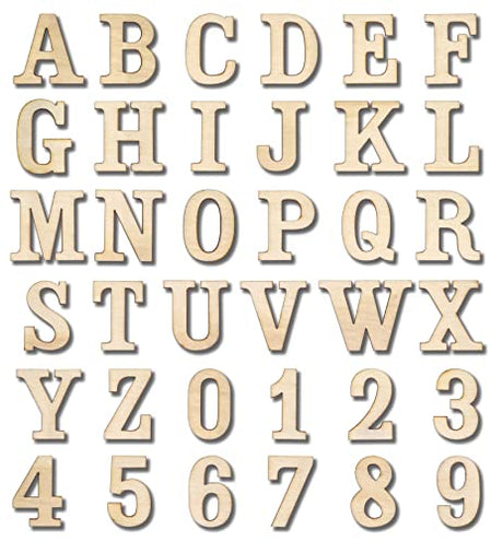 306 Pieces 1-1/4 Inch(1.25") Small Unfinished Wooden Letters and Wooden Numbers Decorative Font Alphabet Letters for Scrapbooking DIY Crafts Homemade Cregugua