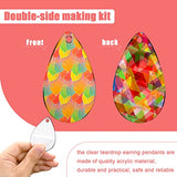 Hicarer 168 Pieces DIY Earrings Making Kit Includes Transparent Teardrop Pendants Clear Acrylic Earring Blanks Hooks and Open Jump Rings for Earrings Hicarer