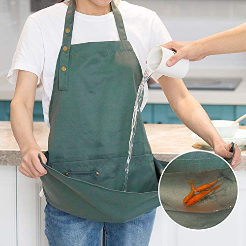 MORNITE Art Aprons for Painting Pottery Ceramics, Mens Women Kitchen Cooking Aprons Waterproof Green MORNITE