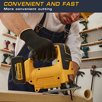 IRONFIST Jig Saw Cordless 20V Lithium Saber saw, Adjustable 4-Position Orbital wood and metal cutting machine Compatible with DEWALT Battery (Tool - WoodArtSupply