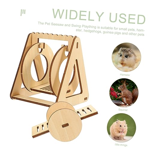 NOLITOY 2pcs Assembled The Swing Squirrel cage Hamster DIY Seesaw Wooden Hamster Habitat Decor pet Rat cage Accessories DIY Wood Toy for Hamster - WoodArtSupply