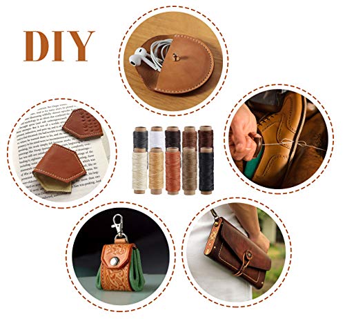 ilauke Leather Sewing Kit 31Pcs Waxed Thread Leather Repair Kit with Sewing Awl Upholstery Leather Working Tools&Supplies Leather Stitching for DIY ilauke