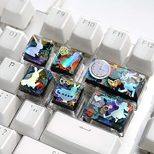 Keycaps Epoxy Resin Casting Molds Set for Mechanical Gaming Keyboard Polymer Clay Crafts 6 Silicone Trays with Key Puller FUNSHOWCASE