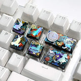 Keycaps Epoxy Resin Casting Molds Set for Mechanical Gaming Keyboard Polymer Clay Crafts 6 Silicone Trays with Key Puller FUNSHOWCASE