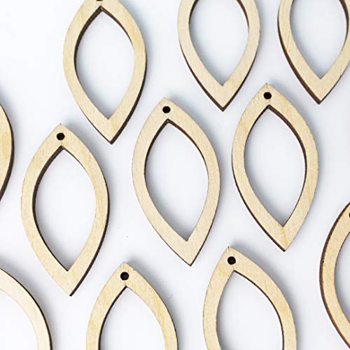 ALL SIZES BULK (12pc to 100pc) Unfinished Wood Wooden Hollow Oval Frame Laser Cutout Dangle Earring Jewelry Blanks Charms Ornaments Shape Crafts Made - WoodArtSupply