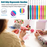 Weabetfu 102pcs Crochet Hooks Set Crochet Hook Kit with Case Ergonomic Crochet Needles for Arthritic Hands and Crochet Accessories Complete Crochet Weabetfu