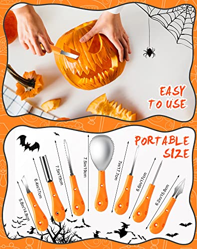 Greatever Halloween Pumpkin Carving Kit,Professional and Heavy Duty Stainless Steel Tools,Pumpkin Carving Set with Carrying Case(7pcs)