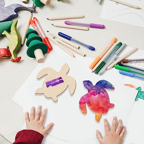 BENECREAT 3Pcs Sea Turtle Wooden Cutouts, 10.8x9.7inch Unfinished Wooden Tortoise Cutouts, Wooden Pieces for DIY Summer Beach Decor, Wooden Signs and BENECREAT