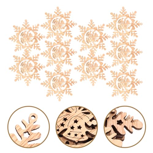 ABOOFAN 1 Set of Christmas Unfinished Wooden Snowflake Ornaments Snowflake Hanging Cutouts Blank Wood Slices Embellishments for Xmas Tree Decorations ABOOFAN