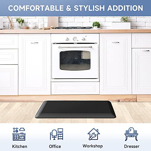 4/5 Inch Thick Kitchen Mats for Floor, StepRite Kitchen Rug for Standing Desk, Non-Slip, Thicker, Stain Resistant, Waterproof, Comfort Anti Fatigue StepRite