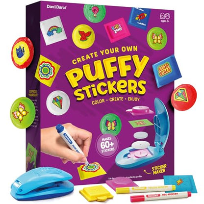 Puffy Sticker Maker Kit for Kids - Make Your Own 3D Stickers - Create DIY Squishy Arts and Crafts - Craft Kits for Girls & Boys Ages 6-10 - Birthday