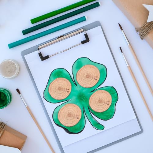 VOSAREA Unfinished Wood Slices 120pcs Round Wooden Discs Circle Wood Pieces Predrilled Wood Circles Wooden Cutouts Embellishments Ornaments for DIY VOSAREA