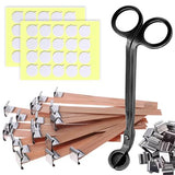 BELMAKS 151PCS Candle Making Set – Wooden Candle Wicks with Metal Base for Candle Making Smokeless Wood Wicks for Candles with Candle Wick Trimmer BELMAKS